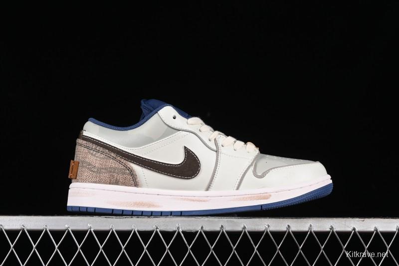 Nike Air Jordan 1 Low AJ1 Retro Basketball Shoes Panda Prank Voyage Theme - 553558-414