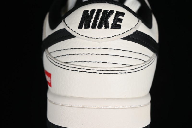 Nike SB Dunk Low Supreme Collaboration - Beige Black Line Anniversary Customized Low-Top Casual Skate Shoes - XX2025-316