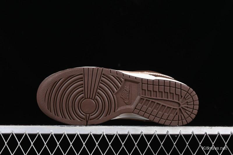 Nike Dunk Low SB White Brown Plaid Casual Skate Shoes - FV3653-191