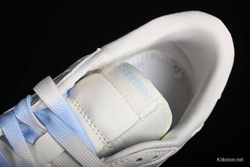 Nike SB Dunk Low Supreme Anniversary Edition Customized Low-Top Casual Sneakers in Off-White and Blue - BB6588-102