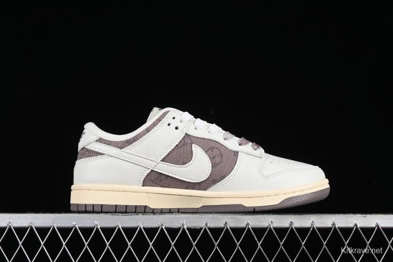 Nike SB Dunk Low LV Collaboration - Denim Patchwork Anniversary High-End Custom Low-Top Casual Sneakers - JH8310-956