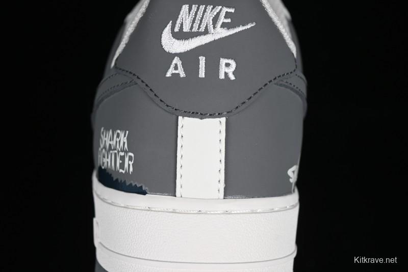 Nike Air Force 1 '07 Low "SHARK" Casual Sneakers with Full-Length Air Cushion - DB3301-220