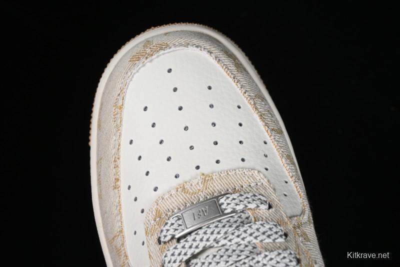 Nike Air Force 1 '07 Low V Collaboration - Khaki Mini Swoosh Low-Top Casual Sneakers - SJ2088-001