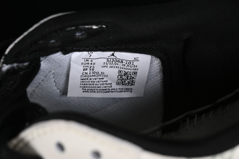 Nike Travis Scott x Fragment Design x Jordan Air Jordan 1 Low OG SP AJ1 LV Grey Black Pig Print Low-top Casual Sneakers - SJ2068-101