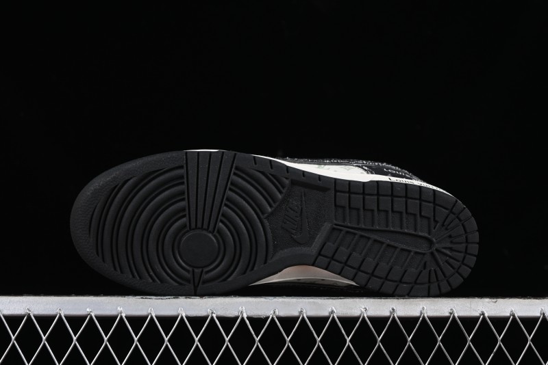 Nike SB Dunk Low LV Collaboration - Black Denim Print Anniversary Custom Low-Top Casual Sneakers - SJ2068-256