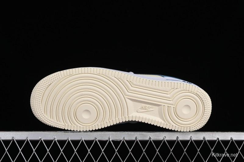 Nike Air Force 1 '07 Low White Blue Color Blocking Casual Sneakers - HF4837-407