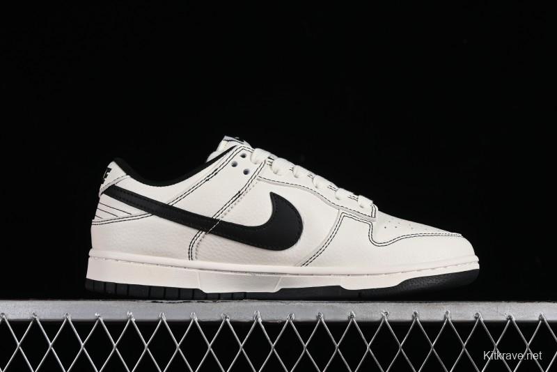 Nike SB Dunk Low Supreme Collaboration - Beige Black Line Anniversary Customized Low-Top Casual Skate Shoes - XX2025-316