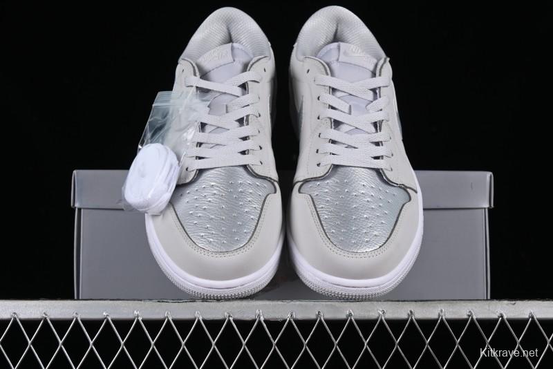 Nike Air Jordan 1 Low AJ1 Grey Silver Low-Top Casual Sneakers - CZ0790-002