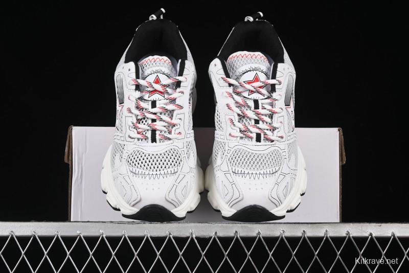 Dior Chrono Round Toe Lace-Up Lifestyle Casual Running Sneakers - 19W WHITE RED