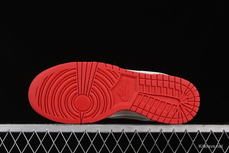 Nike SB Dunk Low Comme des Garcons Collaboration - Off-White Small Red Hook Anniversary High-End Custom Low-Top Casual Skate Shoes - KK1688-100