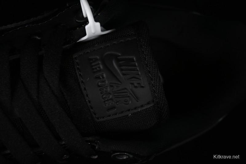 Nike Air Force 1 '07 Low Patent Leather All Black Casual Sneakers - AH6827-001