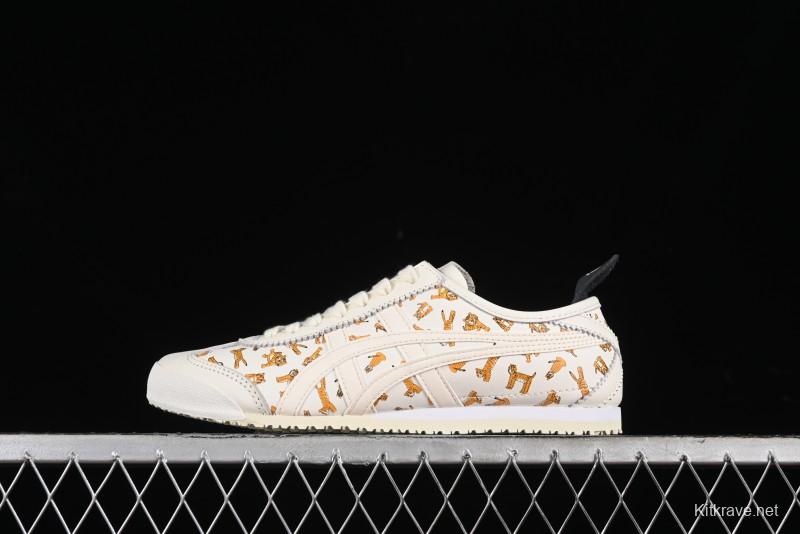 Onitsuka Tiger Mexico 66 Low-Top Leisure Running Shoes with Full-Grain Leather Upper - 1183B785-100