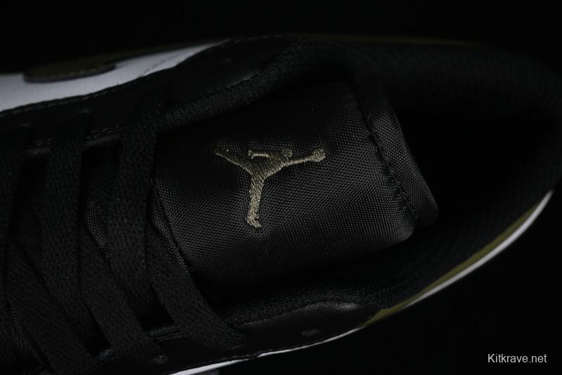 Nike Air Jordan 1 Low "Medium Olive" Retro Casual Sneakers - 553558-092