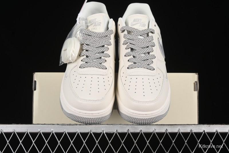 Nike Air Force 1 '07 Low QR Code Light Grey Starry Casual Sneakers - CU1836-963