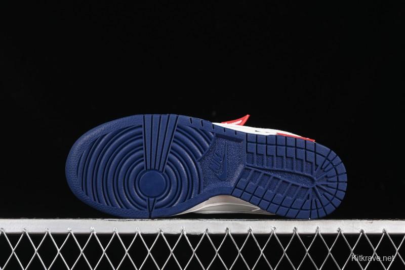 Nike SB Dunk Low Supreme Collaboration - Off White Navy Swoosh Anniversary Custom Low-Top Casual Skate Shoes - DJ2024-013