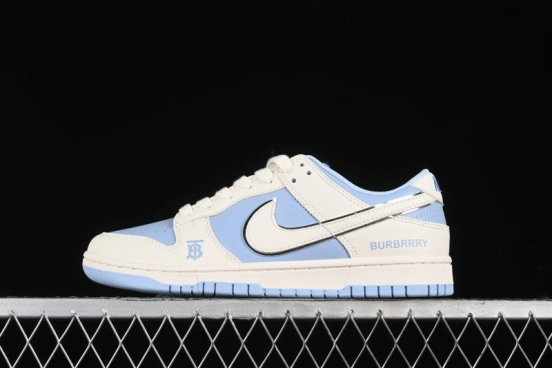 Nike SB Dunk Low Burberry Collaboration - Bondi Blue Anniversary High-End Custom Low-Top Casual Sneakers - BB5252-601
