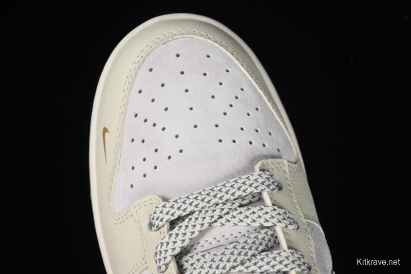 Nike SB Dunk Low Gucci Collaboration - Beige with Yellow Swoosh Anniversary High-End Custom Low-Top Casual Sneakers - DQ1098-390