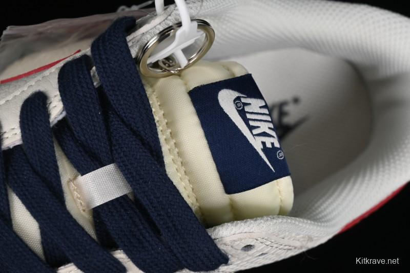 Nike SB Dunk Low Supreme Collaboration - White Dragon Scale Anniversary Custom Low-Top Casual Skate Shoes - BB8685-101