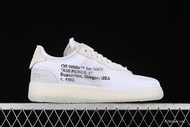 Nike Off White x Air Force 1 Low OW Transparent White Sneakers - AO4606-100