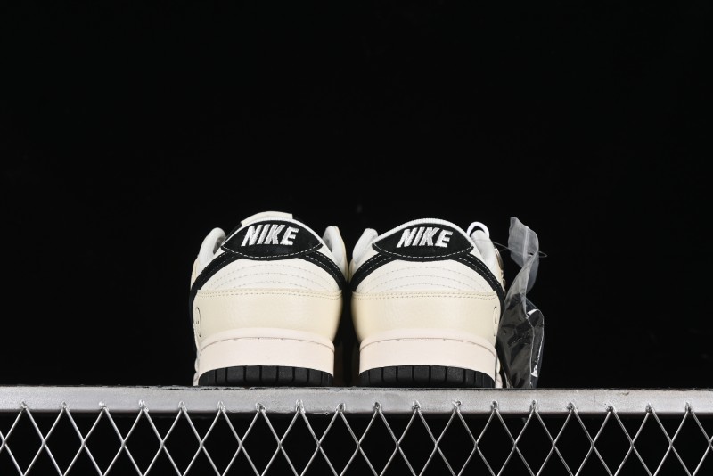 Nike SB Dunk Low Lightning Collaboration - Off White Black Double Swoosh Anniversary Custom Low-Top Casual Skate Shoes - XY1688-007
