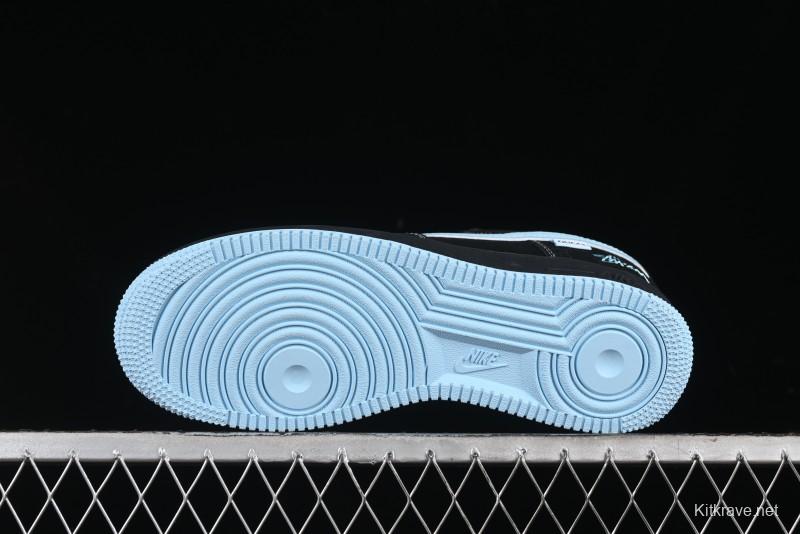 Nike Air Force 1 '07 Low Stussy Collaboration - Black Tiffany Low-Top Casual Sneakers - KK1988-008