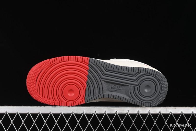Nike Air Force 1 '07 Low Supreme Collaboration - Beige Red Blue Colorblock Casual Sneakers - XZ6188-228
