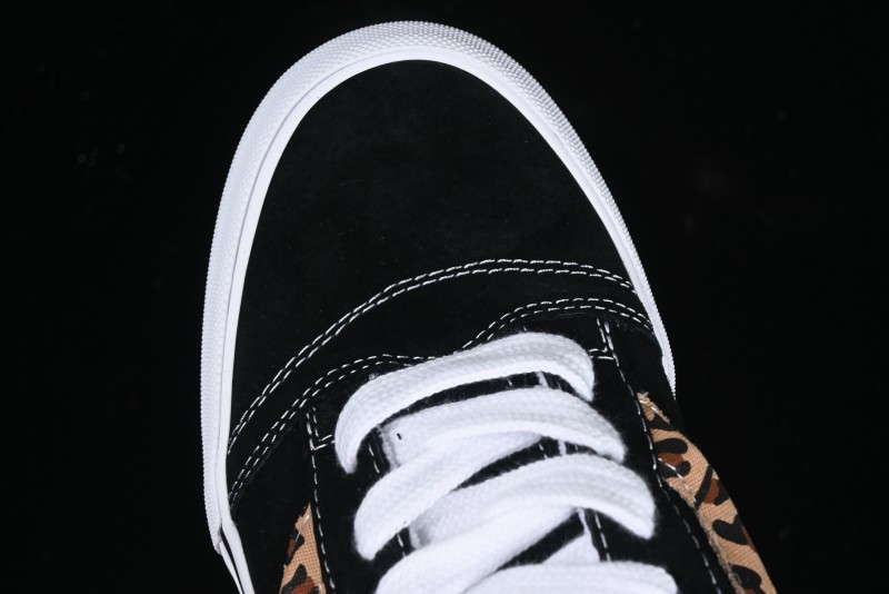 Vans Classics Knu Skool Sneakers with Leopard Print Logo in Black - VN000D2GBA2
