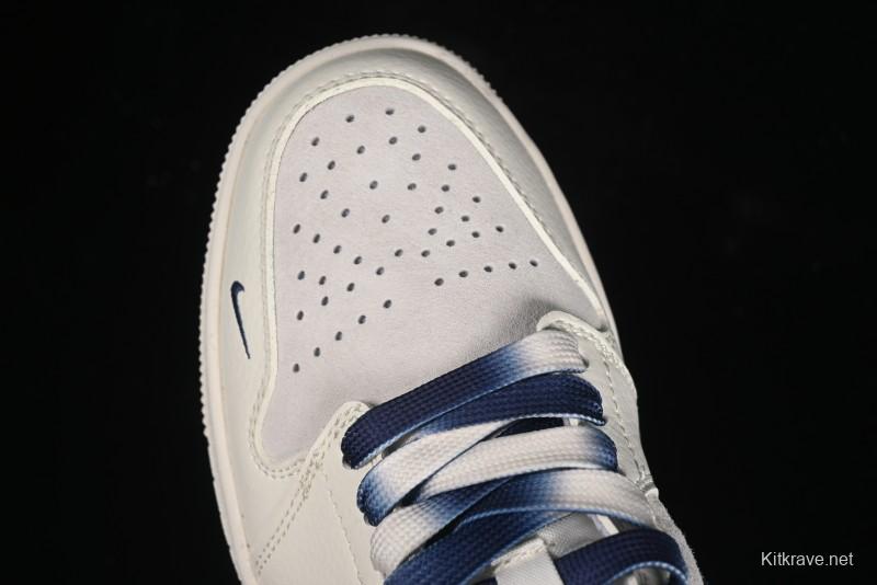 Nike Air Jordan 1 Low Supreme Collaboration - Deep Blue Two-Tone Sole Retro Basketball Shoes - SJ9950-020