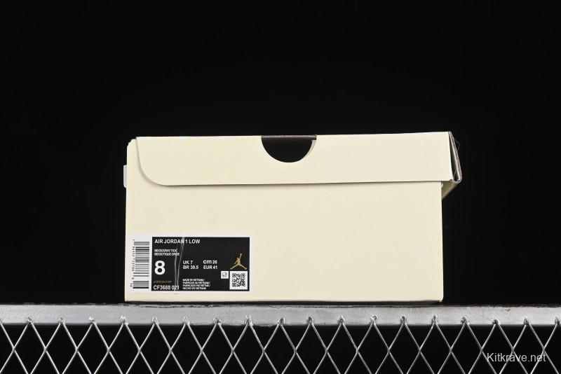 Nike Air Jordan 1 Low OFF-WHITE Collaboration - Retro Basketball Shoes with Beige Green Stitching - CF3688-021