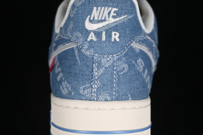 Nike Air Force 1 '07 Low Levi's Denim Collaboration - Light Blue Denim Low-Top Casual Sneakers - SJ6698-003