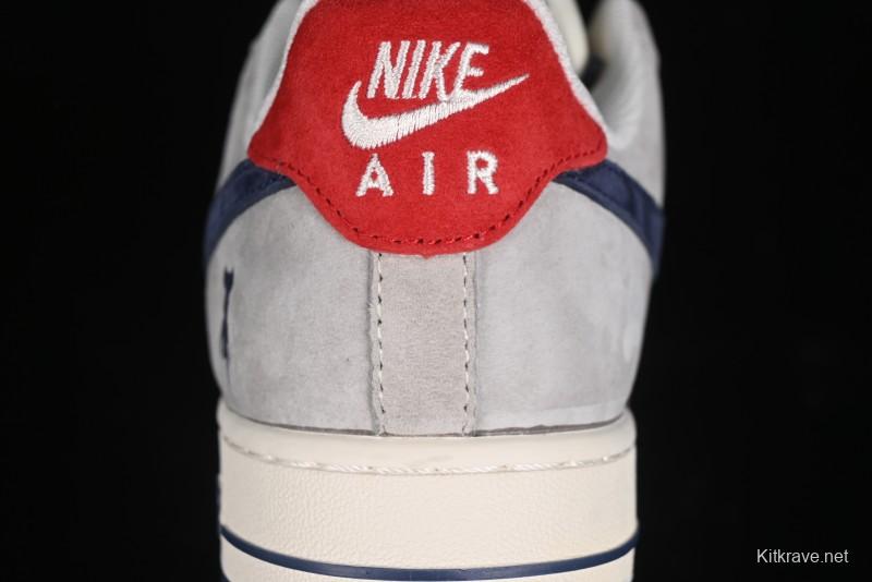 Nike Air Force 1 '07 Low Violent Bear Collaboration - Grey Blue Print Low-Top Casual Sneakers - SJ9188-001