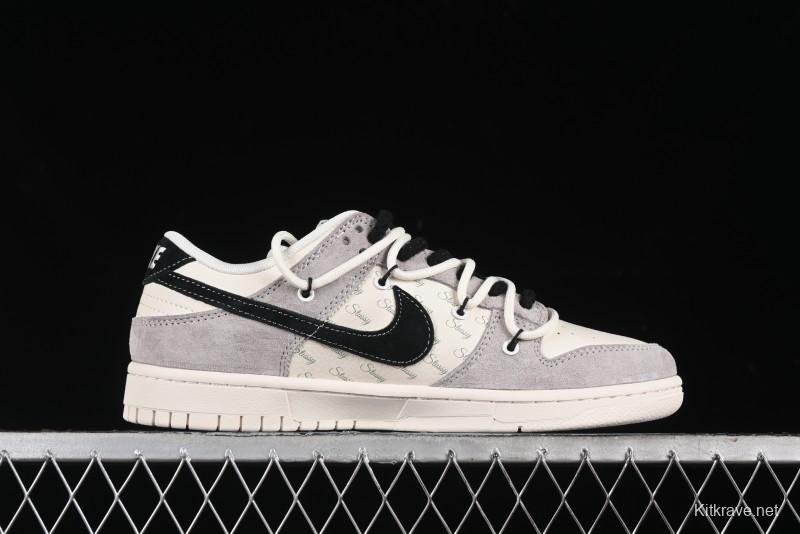 Nike SB Dunk Low Stussy Bandana Black Swoosh Anniversary Custom Low-Top Casual Skate Shoes - SJ2068-306