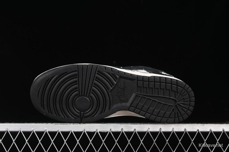 Nike SB Dunk Low Stussy Collaboration - Black Wukong Anniversary High-End Custom Low-Top Casual Sneakers - XX2025-555
