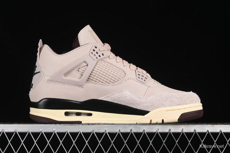 Nike A Ma Maniere x Air Jordan 4 Retro "Fossil Stone" Sneakers - FZ4810-200