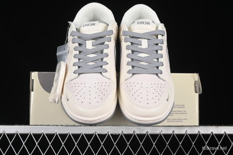 Nike SB Dunk Low Dior Collection - Beige Grey Blue Hook Anniversary High-End Custom Low-Top Casual Sneakers - XD6188-042
