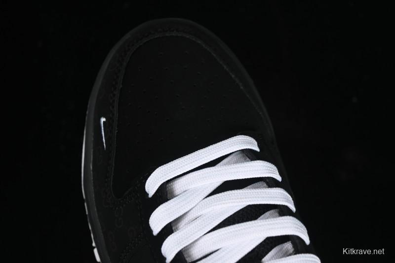 Nike SB Dunk Low Gucci Collaboration Dark Floral Pattern Anniversary Custom Low-Top Casual Sneakers - FC1688-140