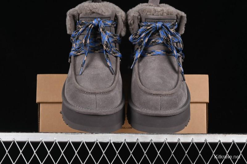 UGG Classic Mini II Fur Lace-Up Platform Mini Boots with Treadlite Outsole - 1143954