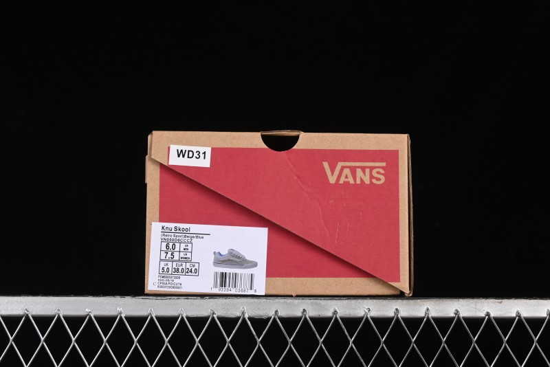 Vans Knu Skool Low-Top Retro Casual Vulcanized Slip-On Shoes in Grey Blue - VN000D6CCCZ