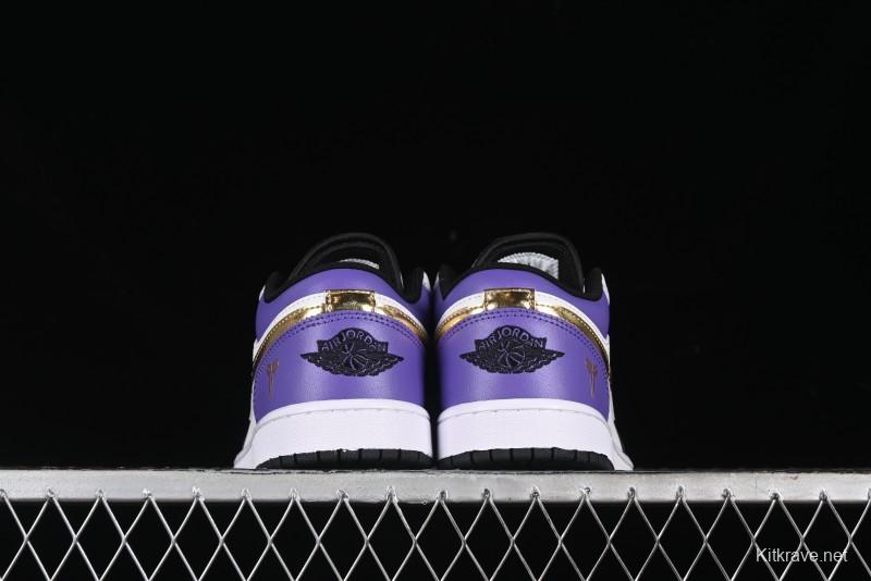 Nike Air Jordan 1 Low AJ1 Retro Basketball Shoes Lakers Purple Gold Kobe Tribute - DC2024-028