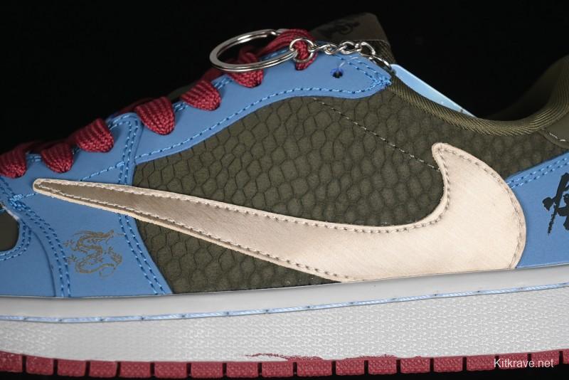 Nike Travis Scott x Fragment Design x Air Jordan 1 Low OG SP AJ1 Low Top Casual Sneakers - CH6336-015