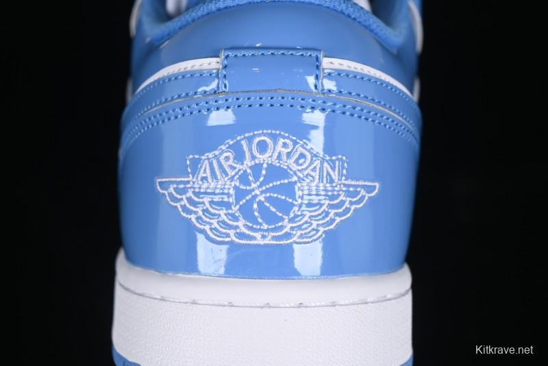 Nike Air Jordan 1 Low AJ1 Patent Blue Casual Sneakers - FZ2138-114