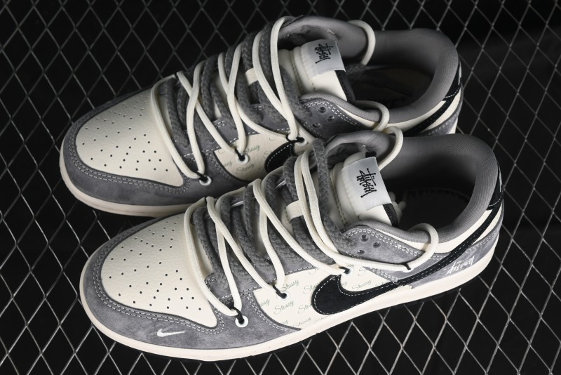 Nike SB Dunk Low Stussy Anniversary Edition Customized Low-Top Casual Sneakers - SJ2068-305
