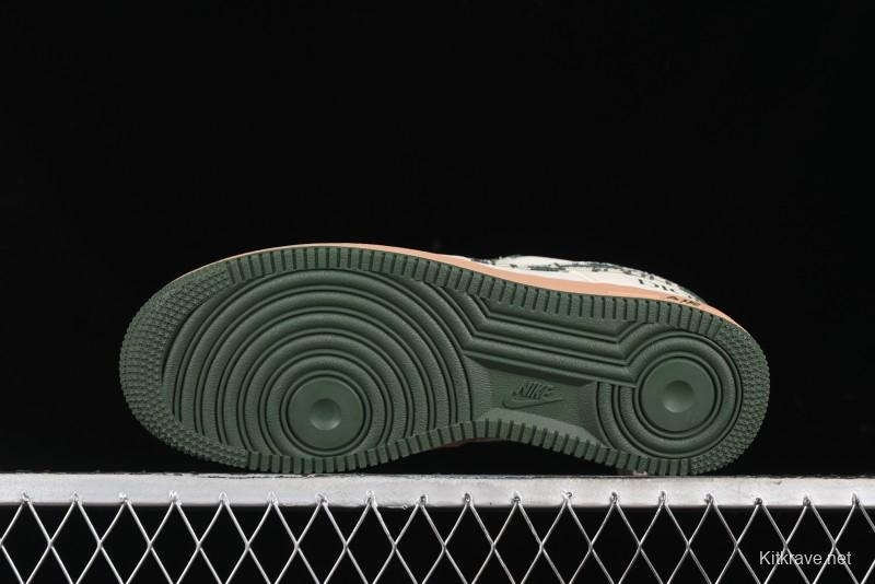 Nike Air Force 1 '07 Low Dior Collaboration - Beige Green Swoosh Low-Top Casual Sneakers - KK1988-010