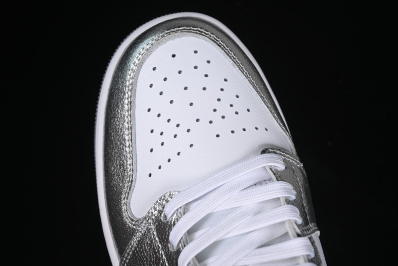 Nike Air Jordan 1 Mid Basketball Shoes Silver White - FN5031-100