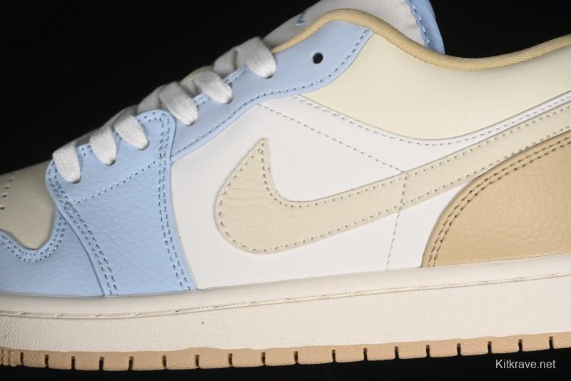 Nike Air Jordan 1 Low OG AJ1 Retro Basketball Shoes in White and Brown - HQ4186-111