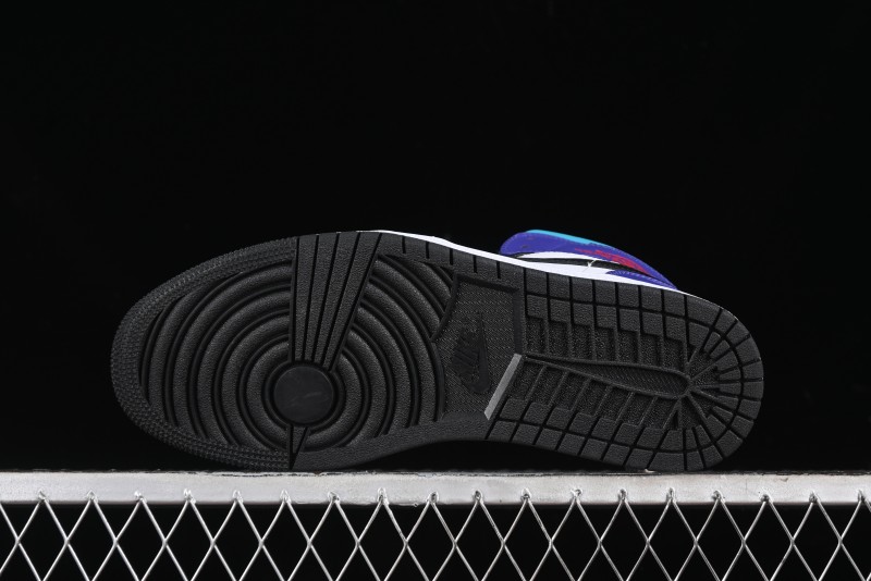 Nike Air Jordan 1 Mid AJ1 Lakers Colorway Black White Purple Mid-Top Casual Sneakers - DQ8426-154