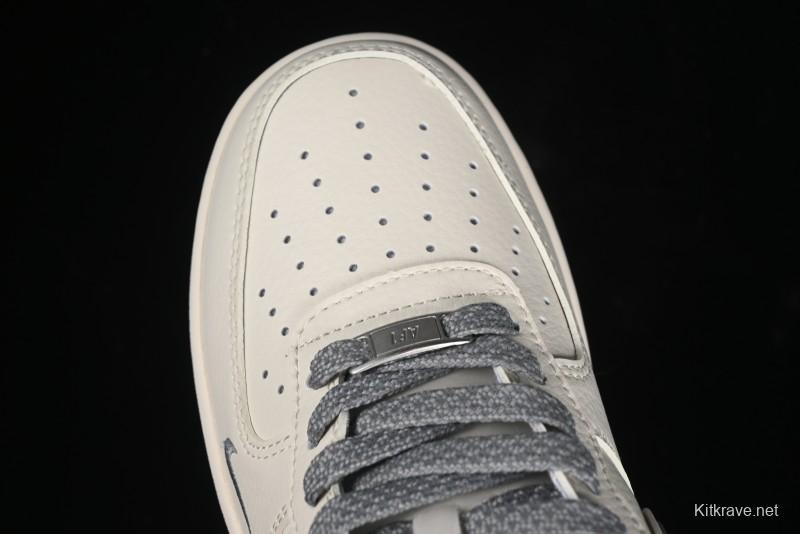 Nike Air Force 1 '07 Low Stussy Collaboration - Light Bone Gum Sole Casual Sneakers - XZ5688-003