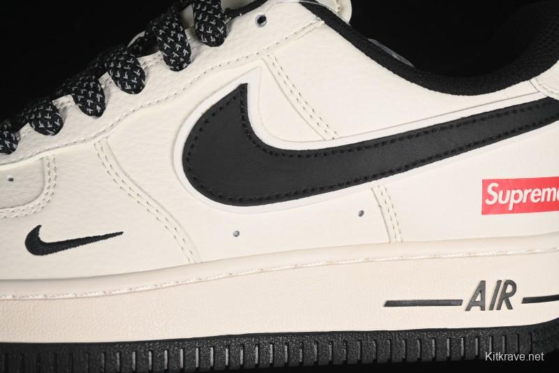 Nike Air Force 1 '07 Low Supreme Collaboration - Beige Black Starry Sneakers - XZ6188-013