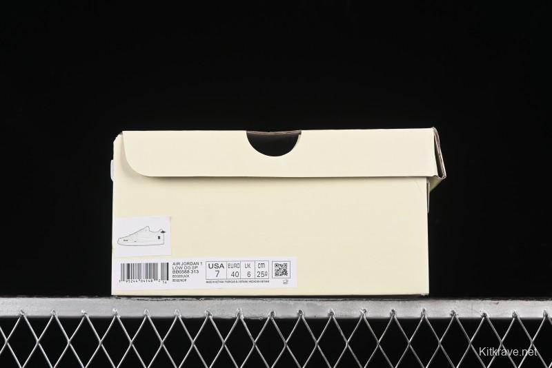 Nike Travis Scott x Fragment Design x Air Jordan 1 Low OG SP AJ1 Burberry Collaboration - BB6588-313