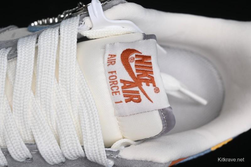 Nike Air Force 1 '07 Low Stussy Collaboration - Grey Brown Flyknit Low-Top Casual Sneakers - KK1988-025